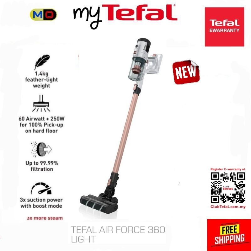 Tefal Air Force 360 Light Cordless Vacuum Cleaner (TY5510) Shopee