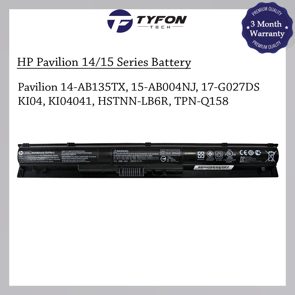 HP Pavilion 14/15 Series Compatible Laptop Battery (KI04) Shopee Malaysia