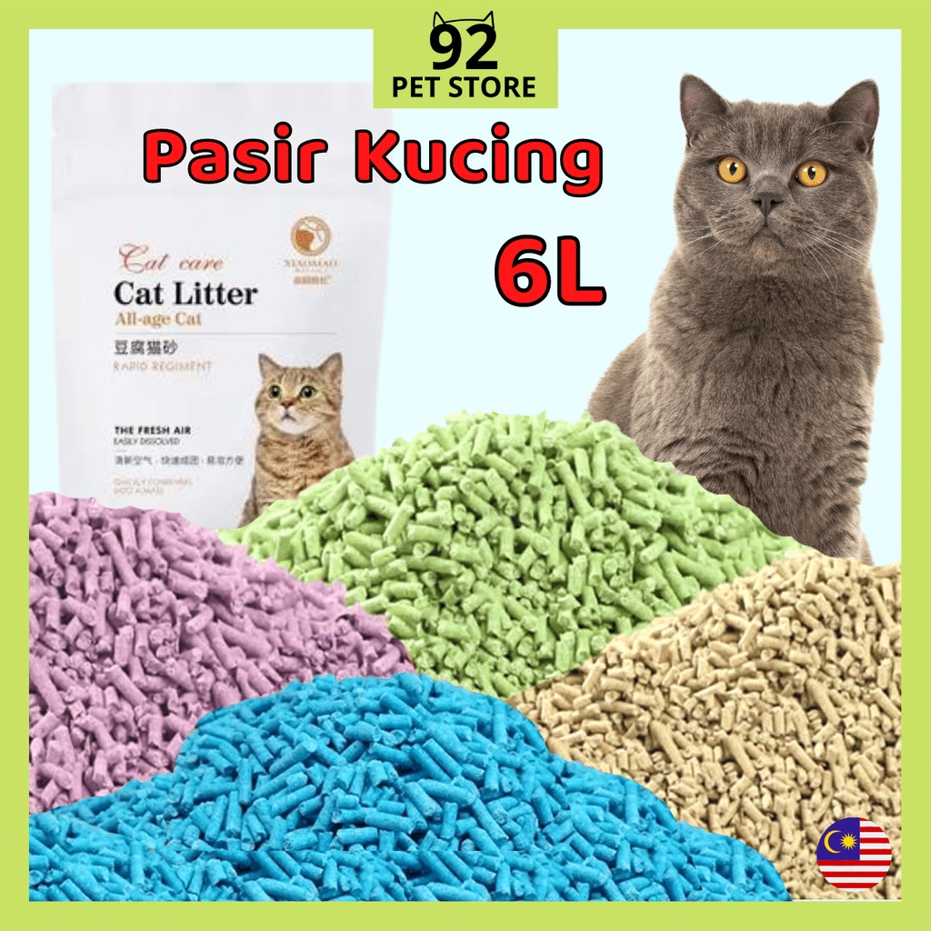 【92 PETSTORE】6L Premium Super Clumping Cat Litter Tofu Cat Litter Sand