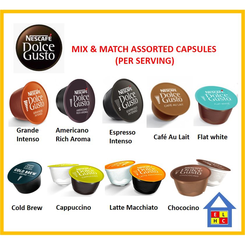 Nescafe Dolce Gusto Capsules Variation Mix & Match (per serving