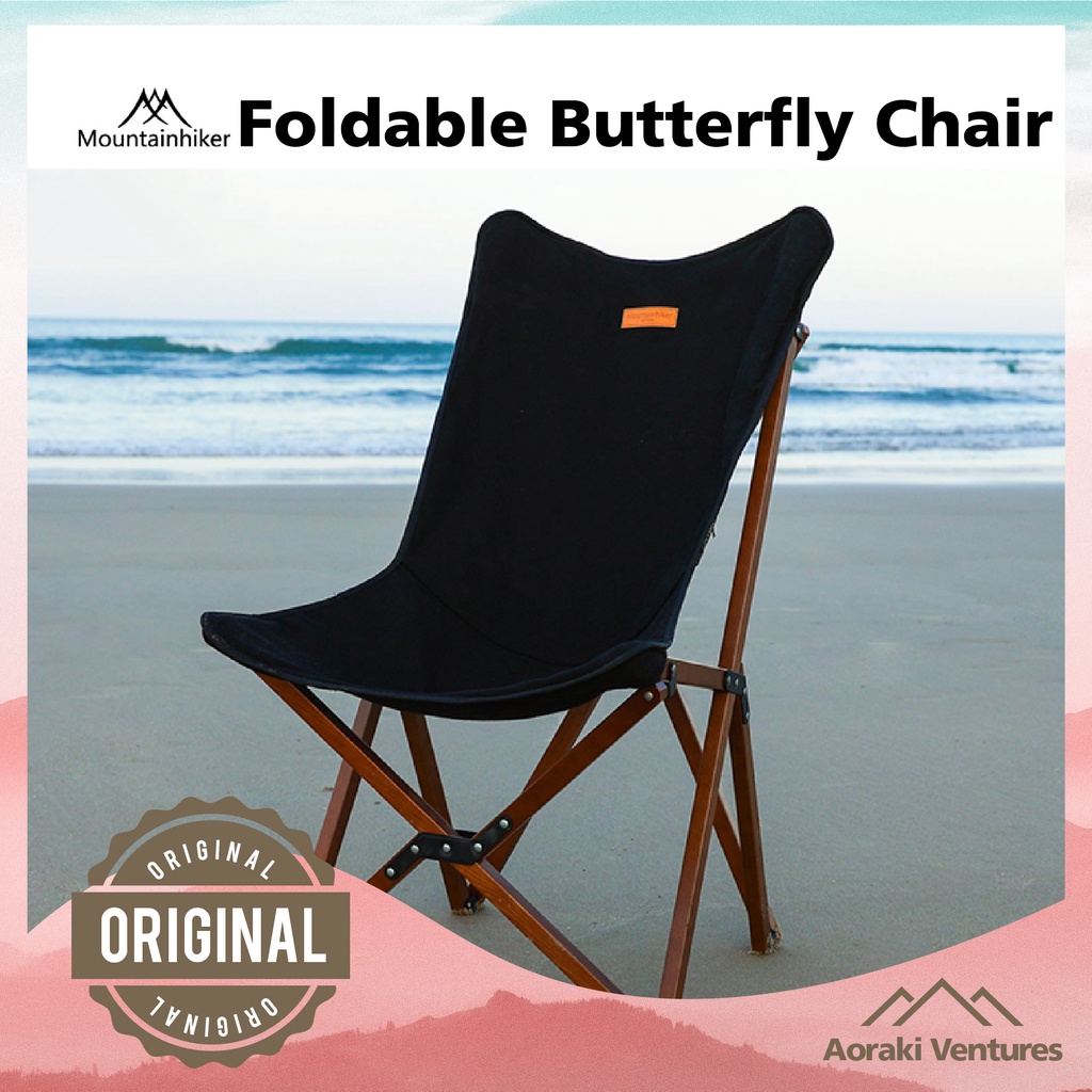 Mountainhiker Foldable Butterfly Chair Beech Wood (Black colour