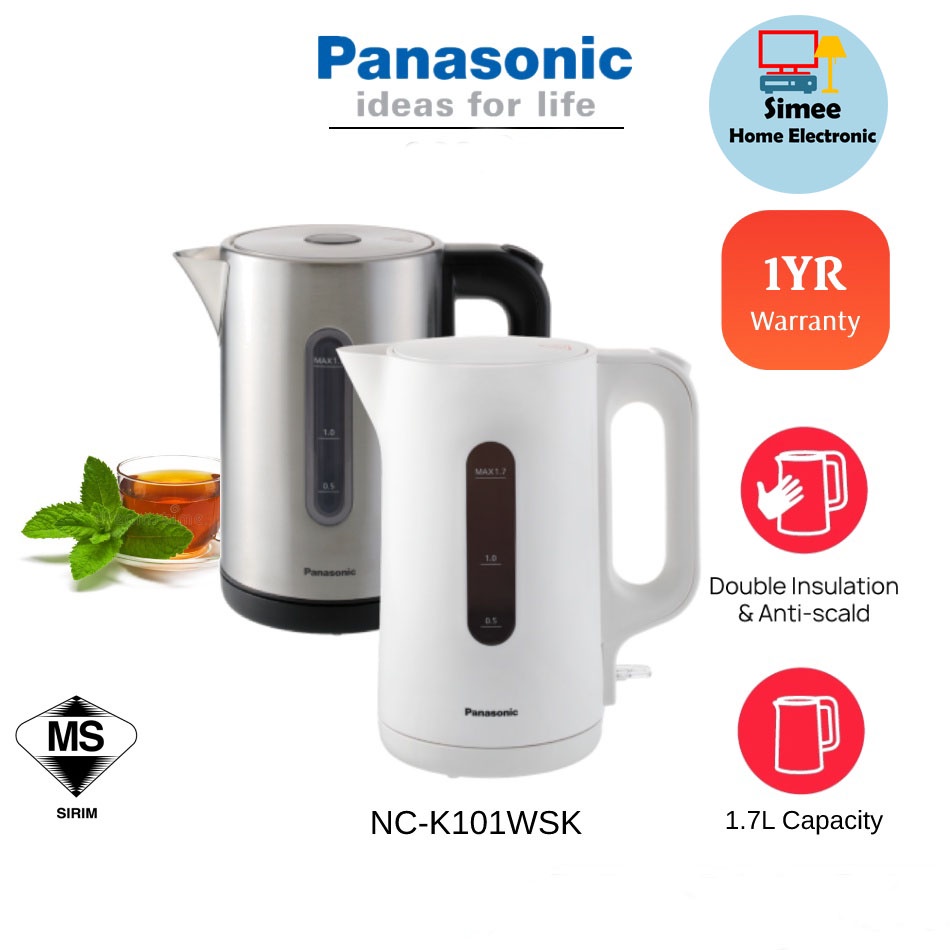 Panasonic NCK101 1.7L White Plastic Electric Kettle Shopee Malaysia