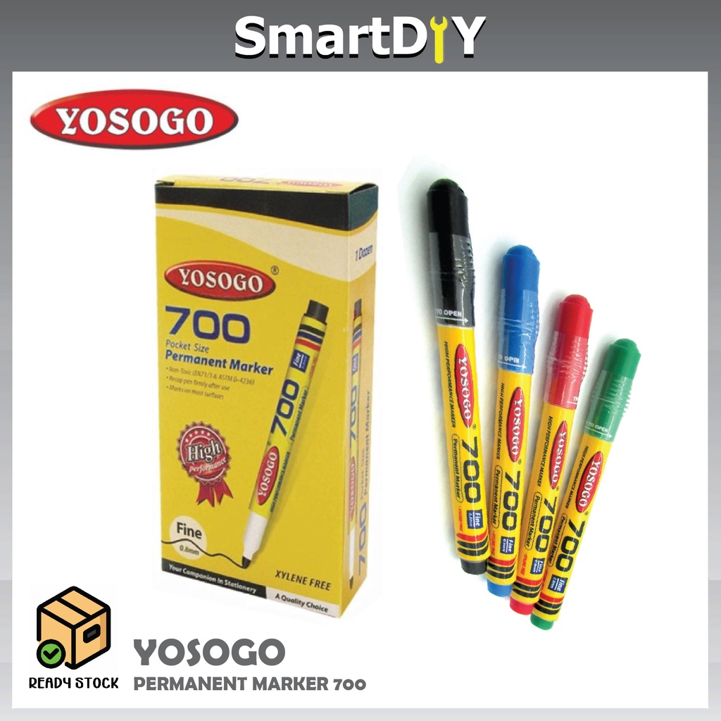 Yosogo Permanent Marker 700 (BOX/12pcs) Shopee Malaysia