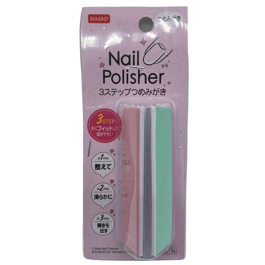 Daiso Nail Polisher 3 Step Triangle Nail Buffer Shopee Malaysia