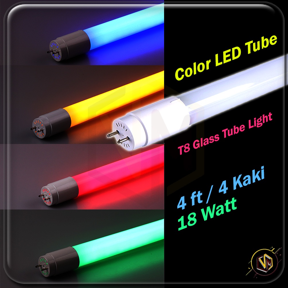LED Colour Light Tube Weatherproof 4ft T8 18W Multi Color Tube Red
