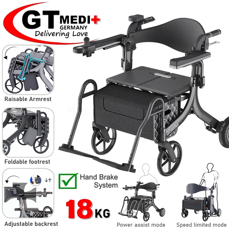 E45A18 GT MEDIT GERMANY Airplane Electric Wheelchair Rollator Walker