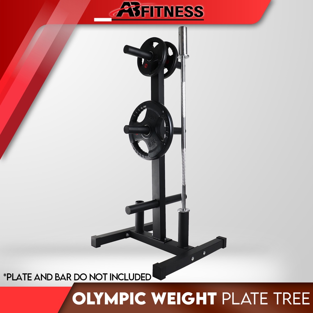 Olympic Weight Plate Tree with 2 Barbell Holders Shopee Malaysia