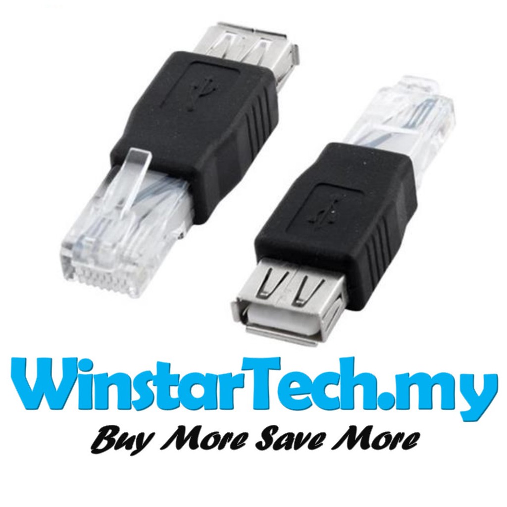 RJ45 Male to USB Female Connector Converter Adapter Shopee