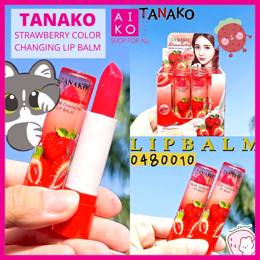 (AIKO) TANAKO STRAWBERRY COLOR CHANGING LIP BALM (0480) Shopee Malaysia