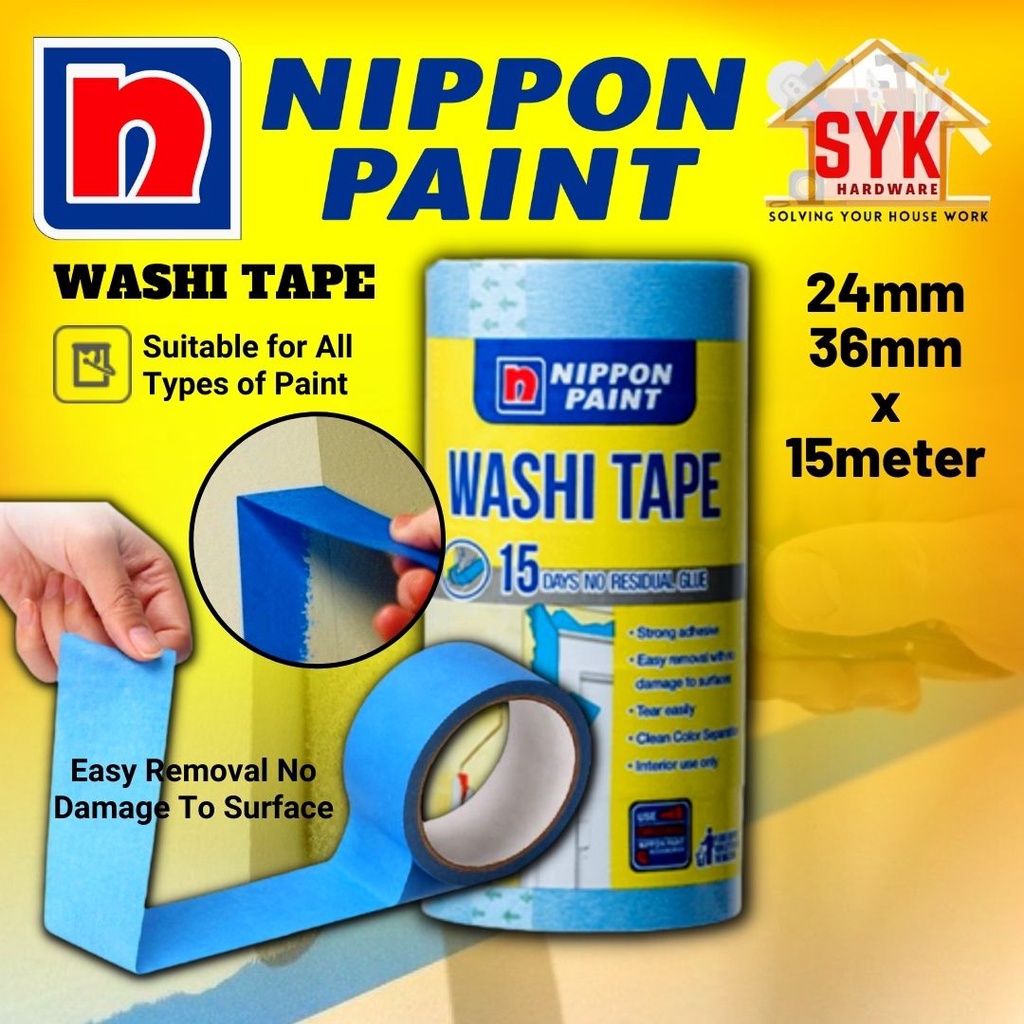 SYK Nippon Paint Washi Tape (24mm/36mm x 15meter) Painting Tools