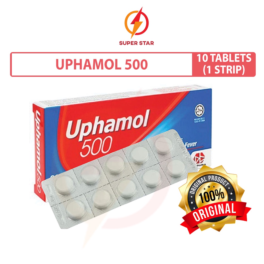 Uphamol Fever & Headache 500 (10s1 Strip) Paracetamol Relieves Headache Exp 2026 Shopee Malaysia