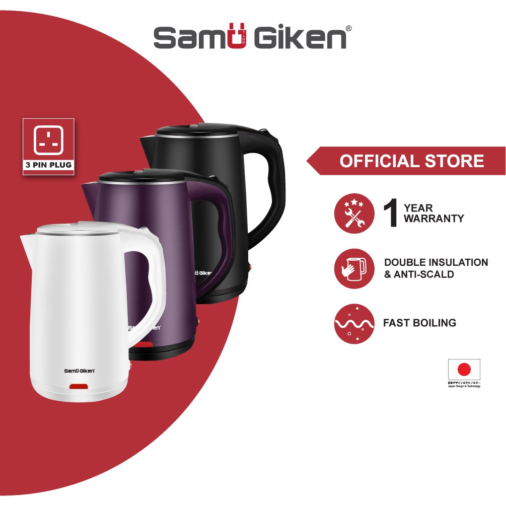 Samu Giken Stainless Steel Jug Electric Kettle (2.2L) KET22 Keep Warm