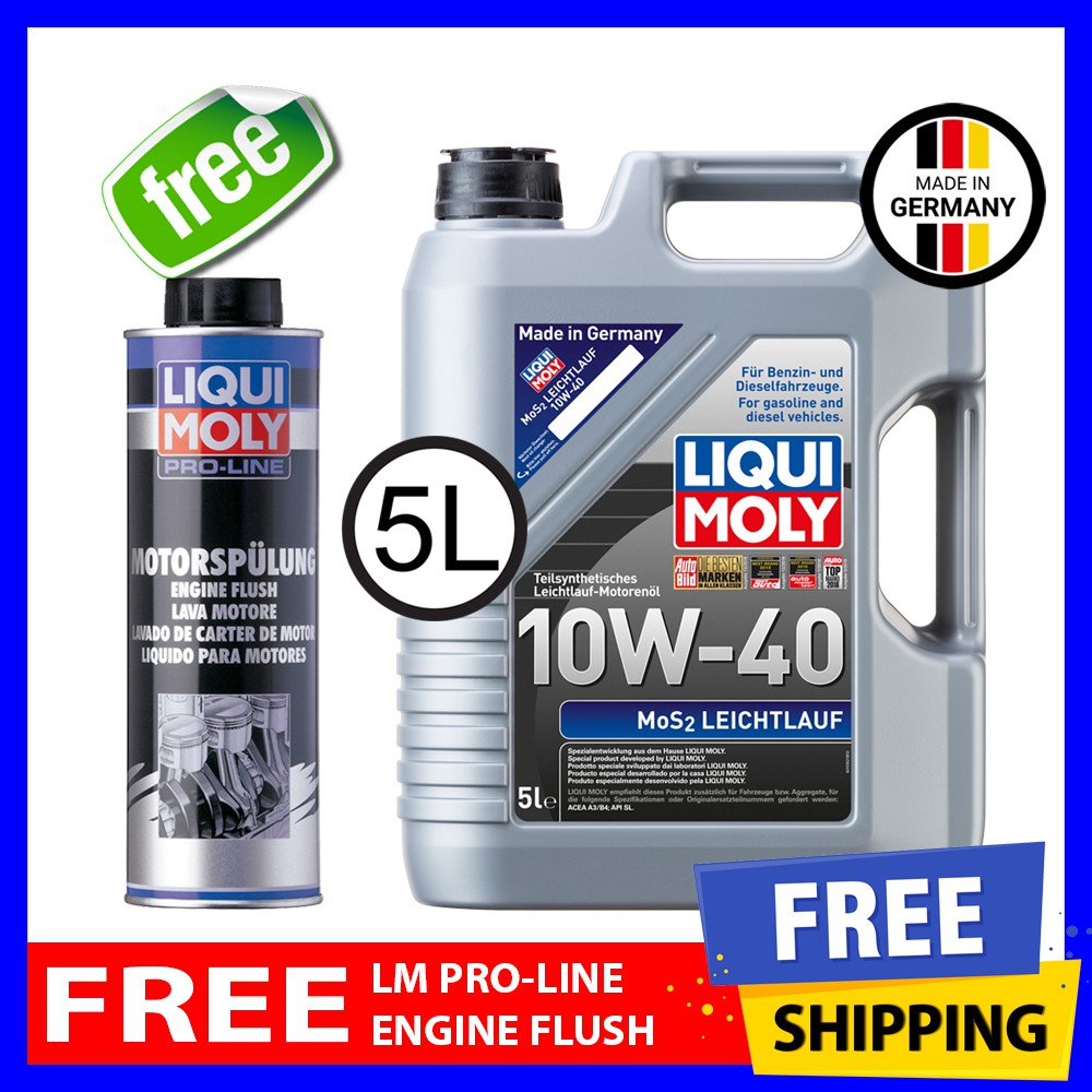 (5L) Liqui Moly MOS2 Leichtlauf 10W40 Semi Synthetic Engine Oil (5L