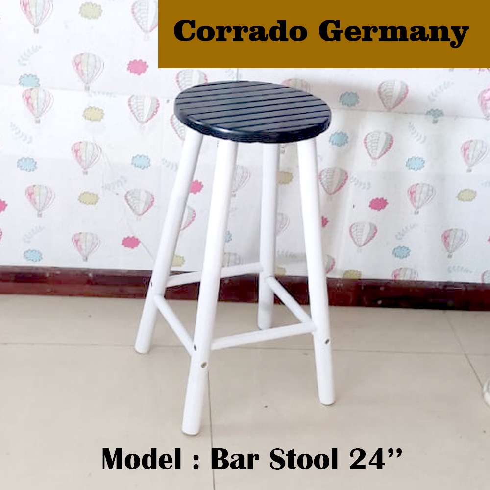 Full Solid Rubber Wood Stool Wooden chair Solid wood Bar/ Bangku Makmal/ Wood Stool/ Bar Stool