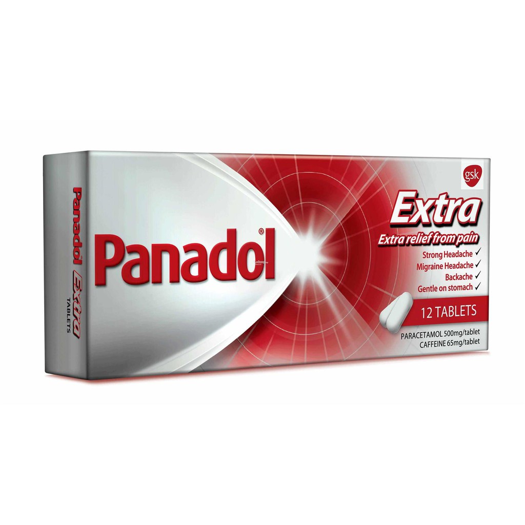Panadol Extra with Cafeine for Migraine 12 Tablets Original Shopee