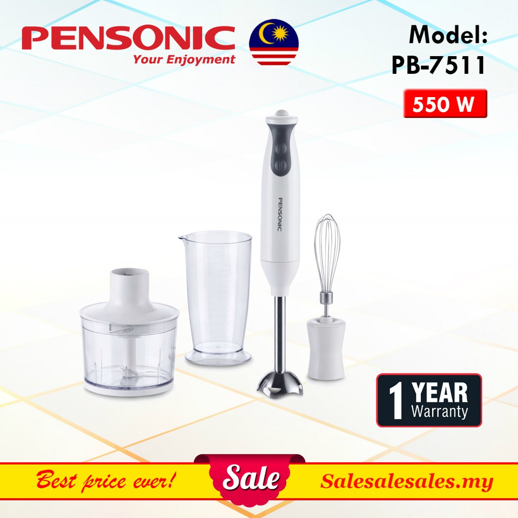 Pensonic PB7511 Hand Blender 550W with 2Speed Multi Function Blender