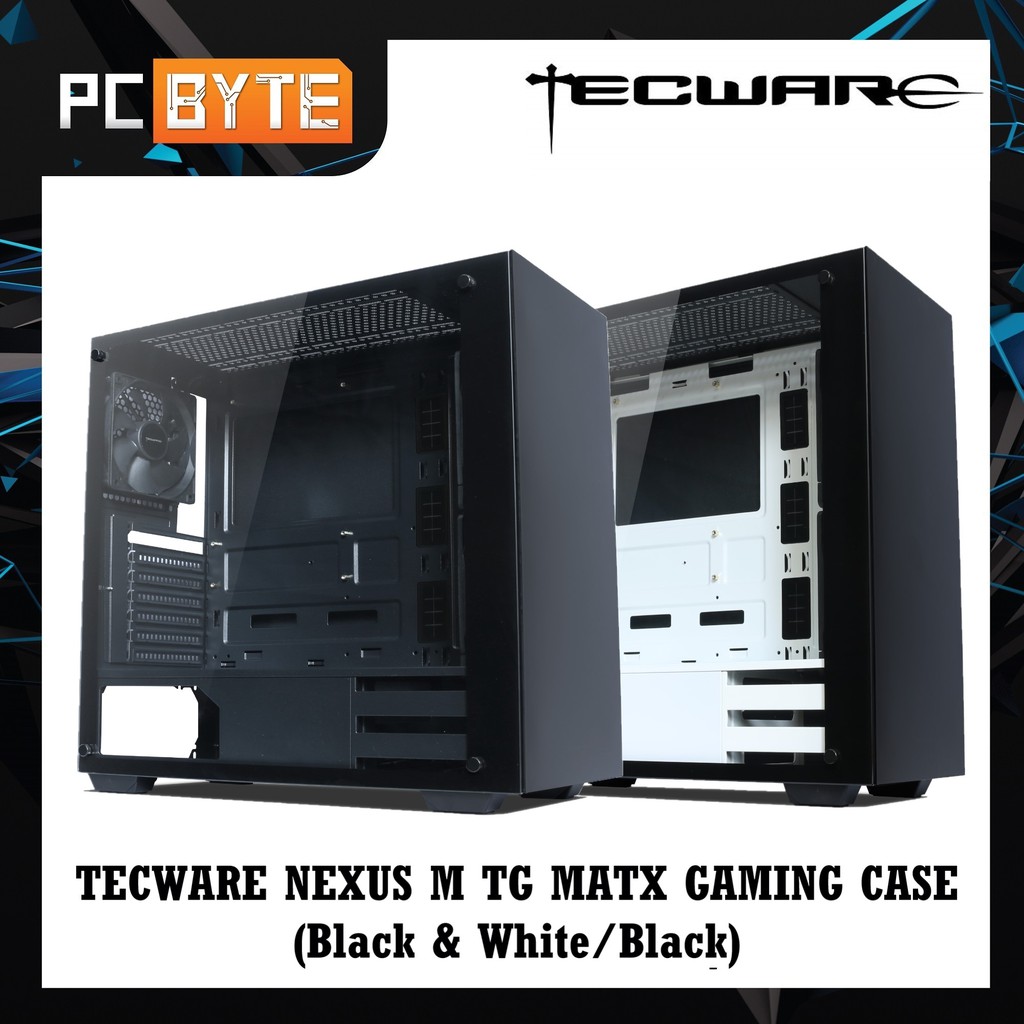 TECWARE NEXUS M TG MATX GAMING CASE (Black & White/Black) Shopee Malaysia