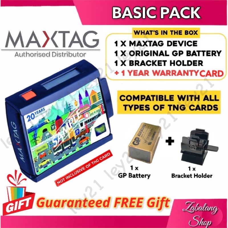 ZBS MaxTag Smart Tag Touch n Go Toll Basic Pack Toll (1 year