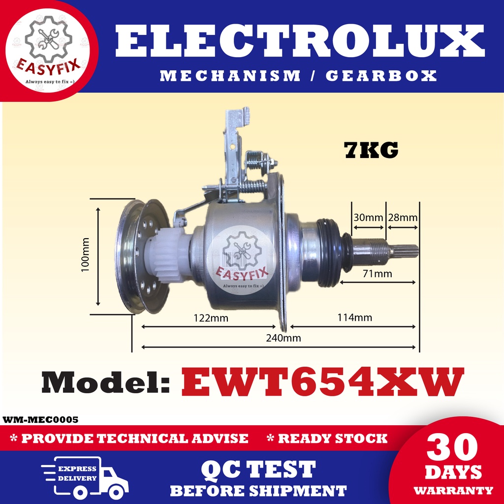 EWT654XW ELECTROLUX WASHING MACHINE MECHANISM (GEARBOX) Shopee Malaysia