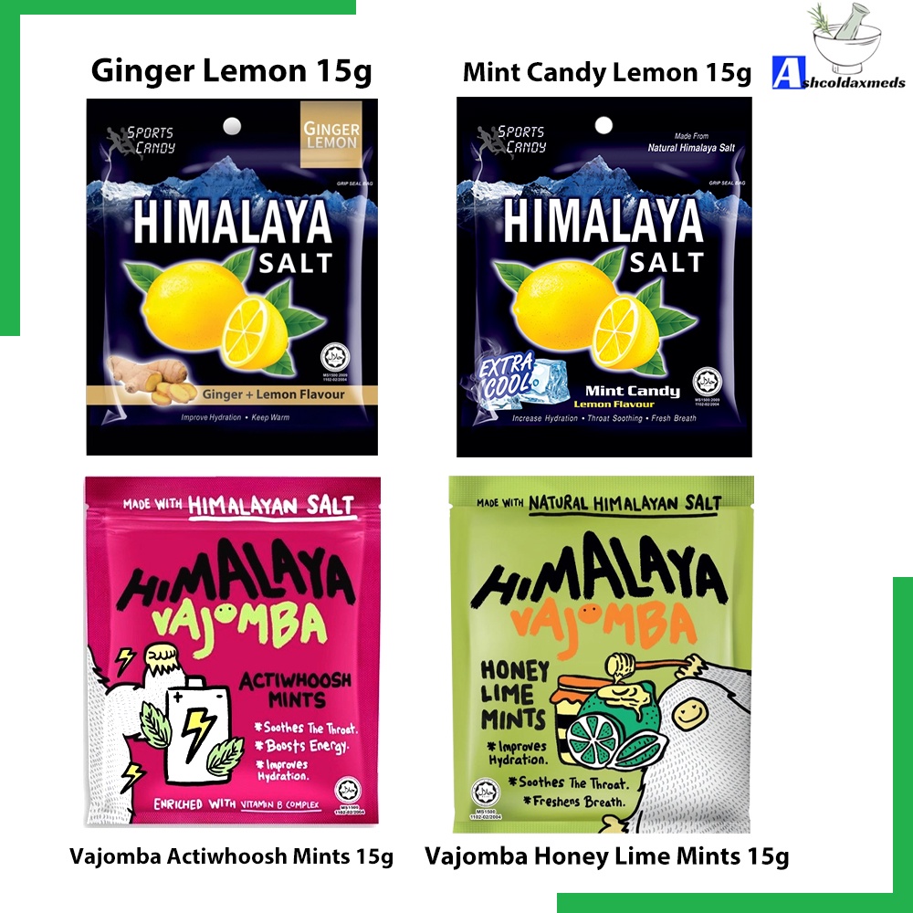 (1 Pack) Himalaya Salt Candy Ginger Lemon 15g/Mint Candy Lemon 15g or