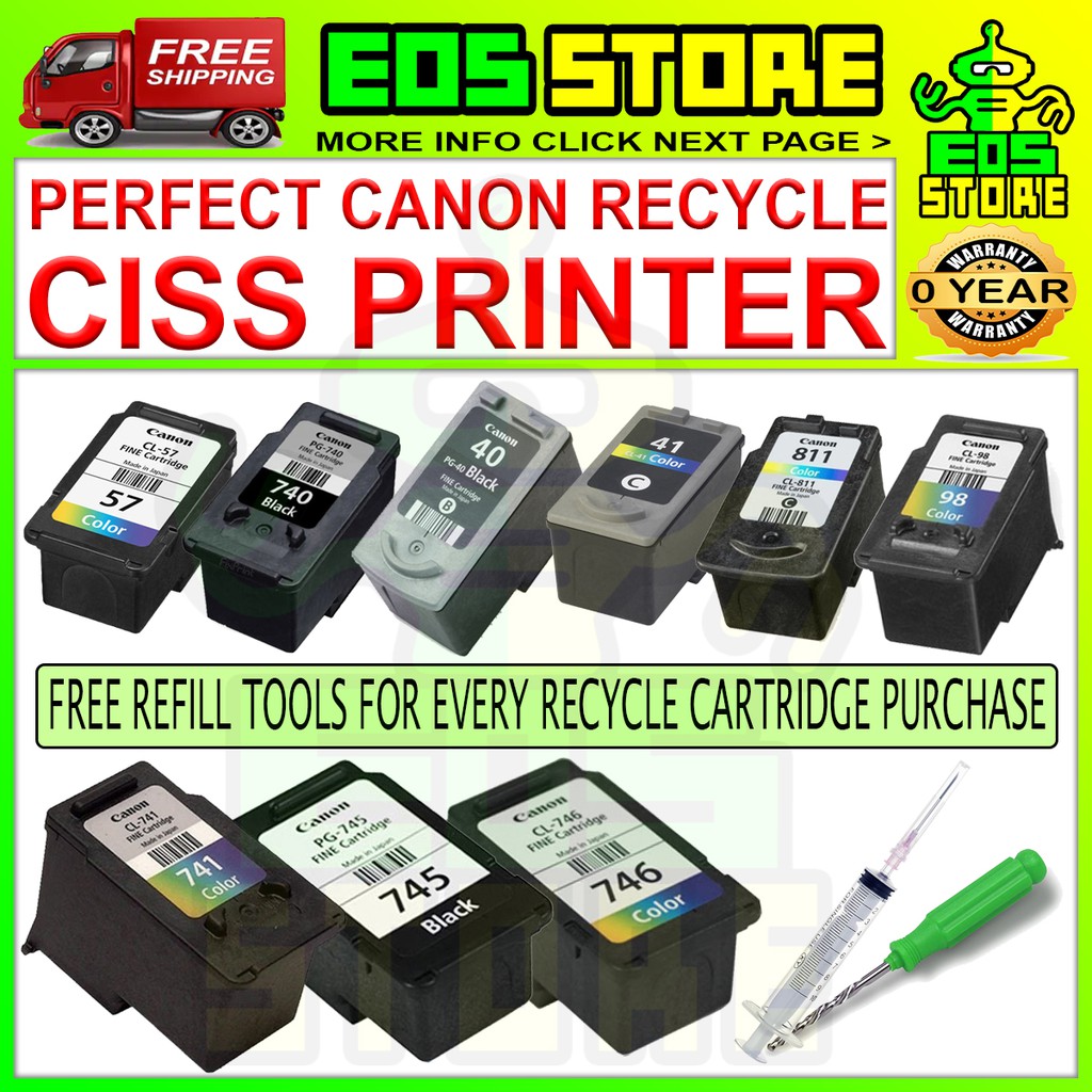 Perfect Canon Original Recycle Cartridge CISS Printer PG40 CL41 PG47