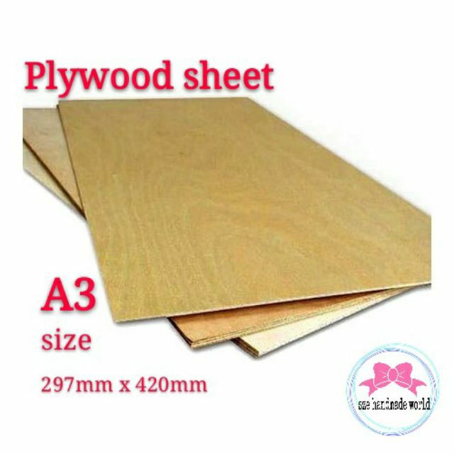 Plywood sheet 3/5/9mm(A3) 297mm x 420mm Shopee Malaysia