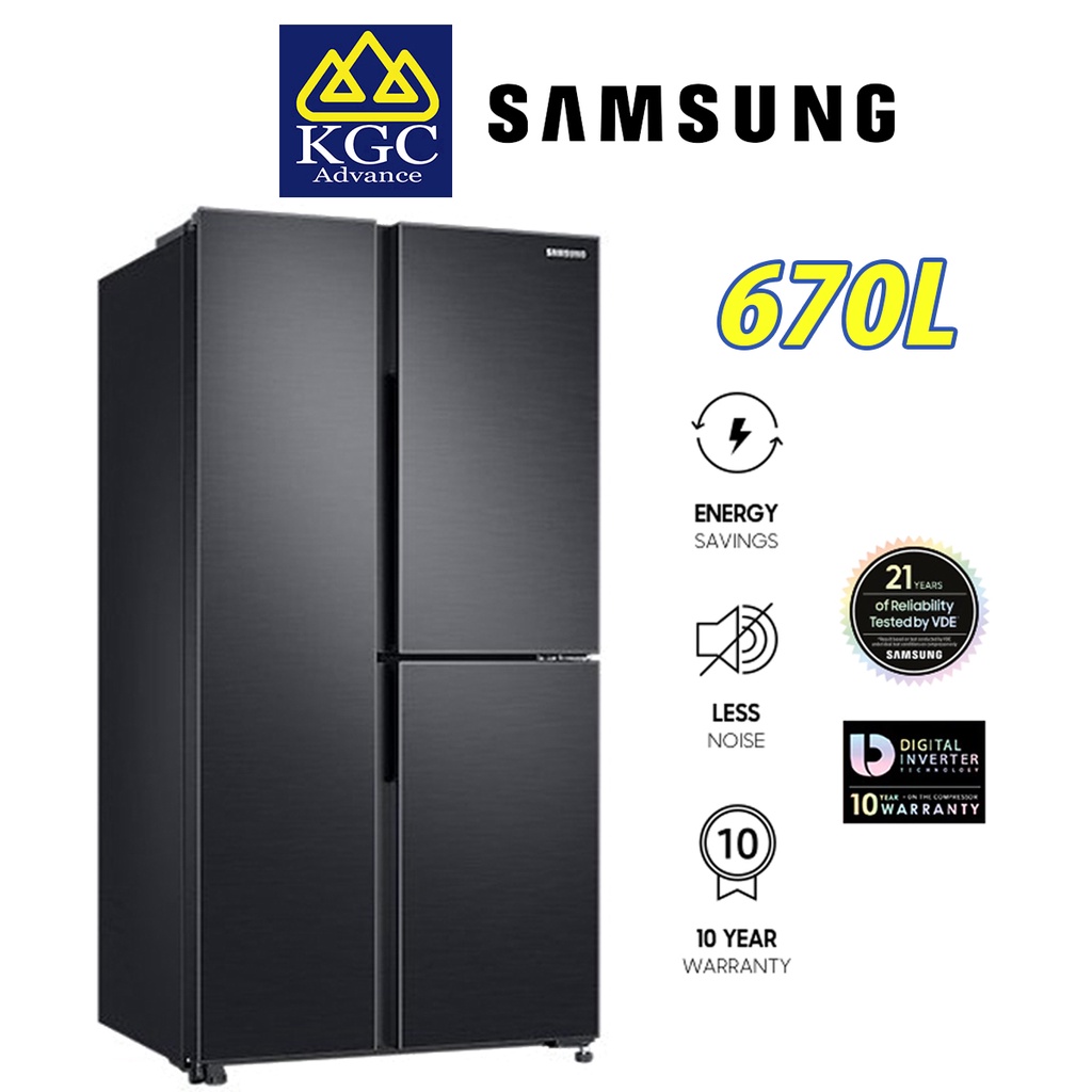 Samsung (670L) Side by Side Fridge with Flexzone Inverter Refrigerator RS63R5591B4/ME Shopee
