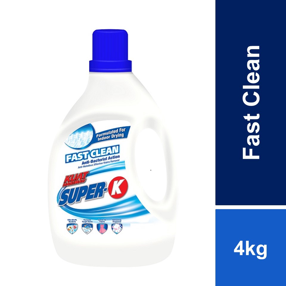 dustbin SuperK Laundry Liquid Detergent Fast Clean 4kg Shopee Malaysia