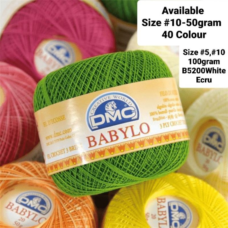 DMC Babylo Crochet Yarn Lace Thread 10 , 100 Cotton, for Crochet