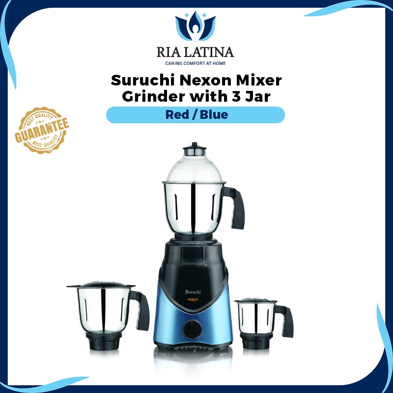 Ria Latina Suruchi Nexon Mixer Grinder 750 Watt with 3 Jar Blender Set