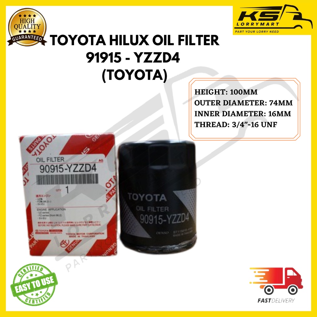 KS TOYOTA HILUX KUN25 / KUN26 OIL FILTER 90915YZZD4 /90915 YZZD4