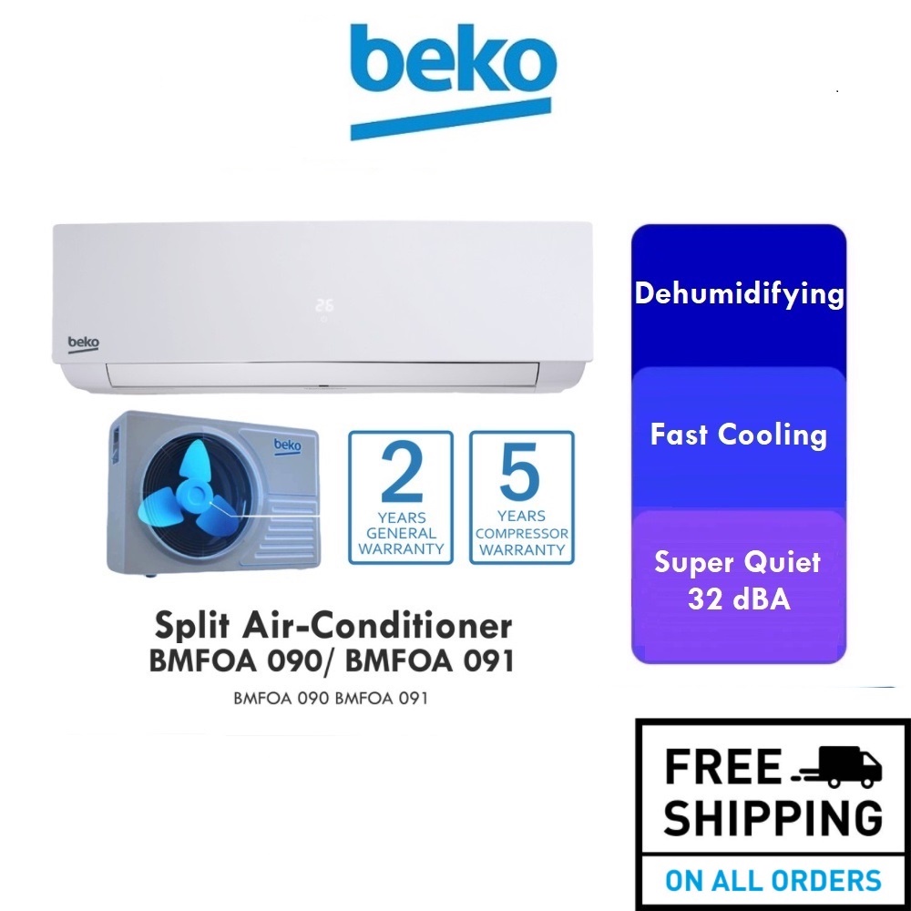BEKO 1HP 1.0HP Aircond Non Inverter R32 Air Conditioner Penghawa Dingin
