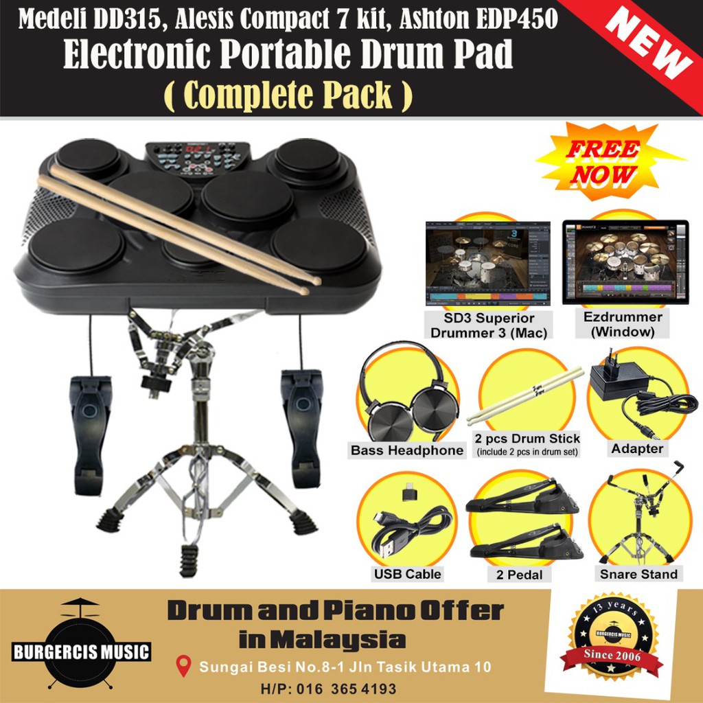 Medeli DD315 Electronic Electric Portable Digital Drum Drums pad Alesis EDP450 Yamaha dd75 dd75