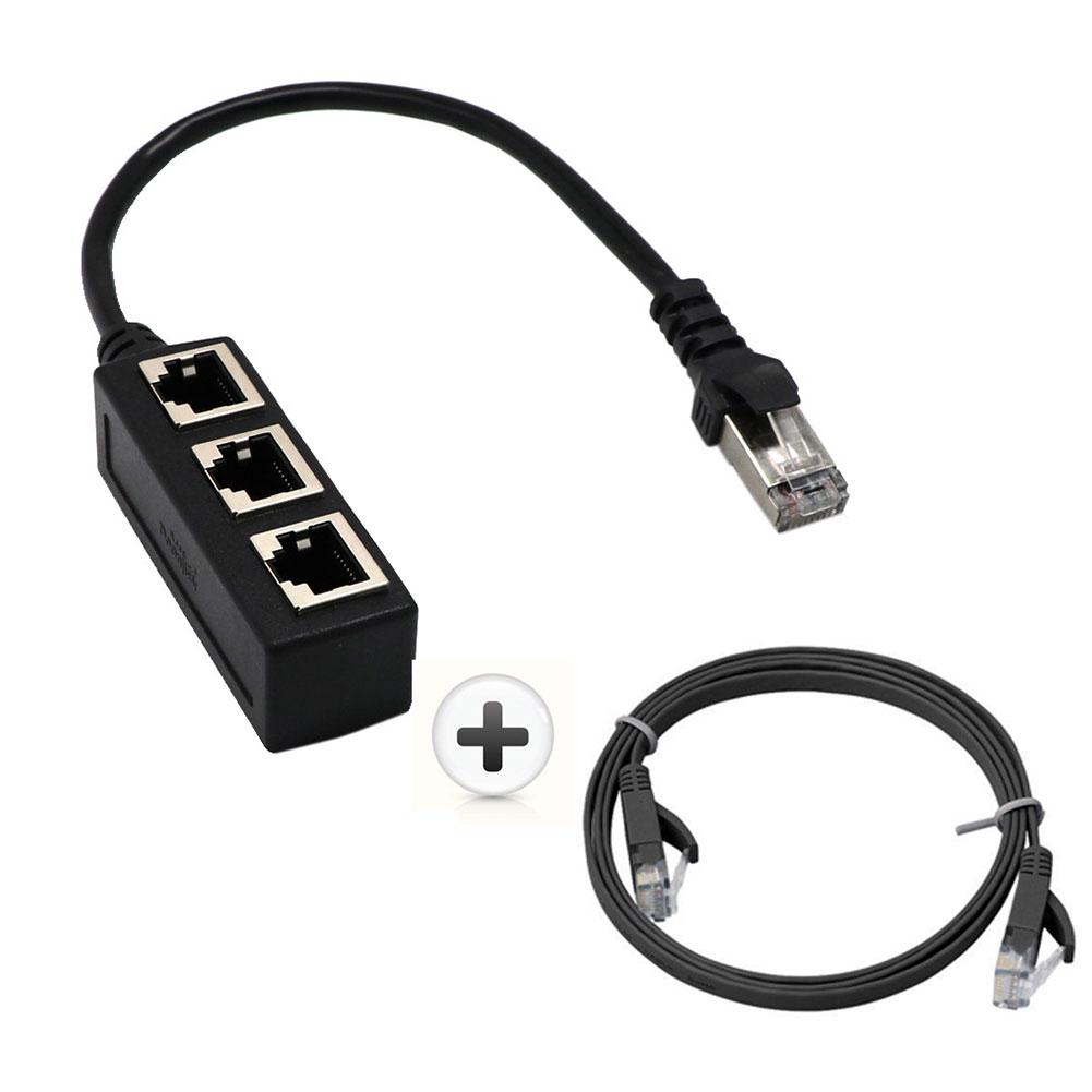 LAN Adapter USB Port Splitter Cable For