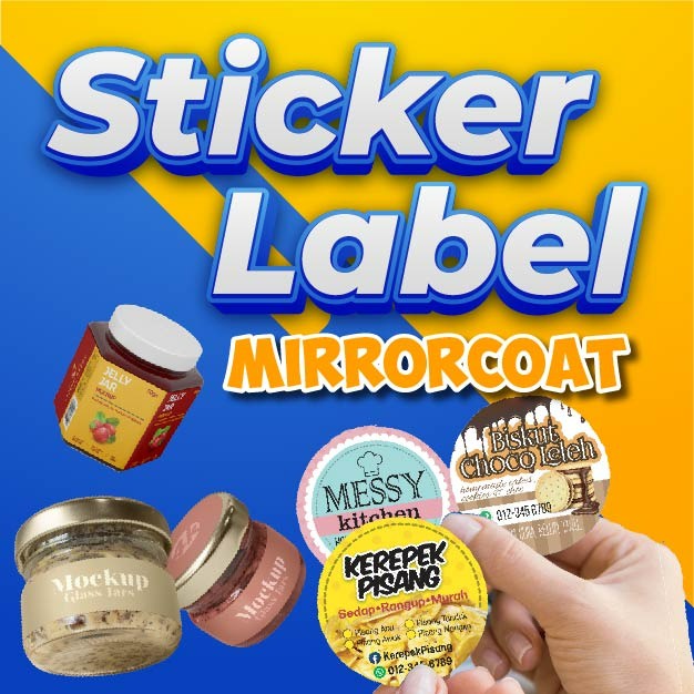 Sticker label.Sticker produk.Sticker label produk.Sticker mirrorcoat