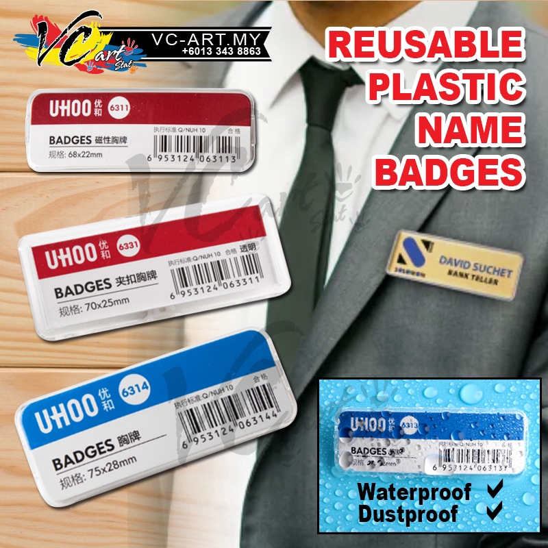 Reusable Plastic Name Tag / name badge / name pin