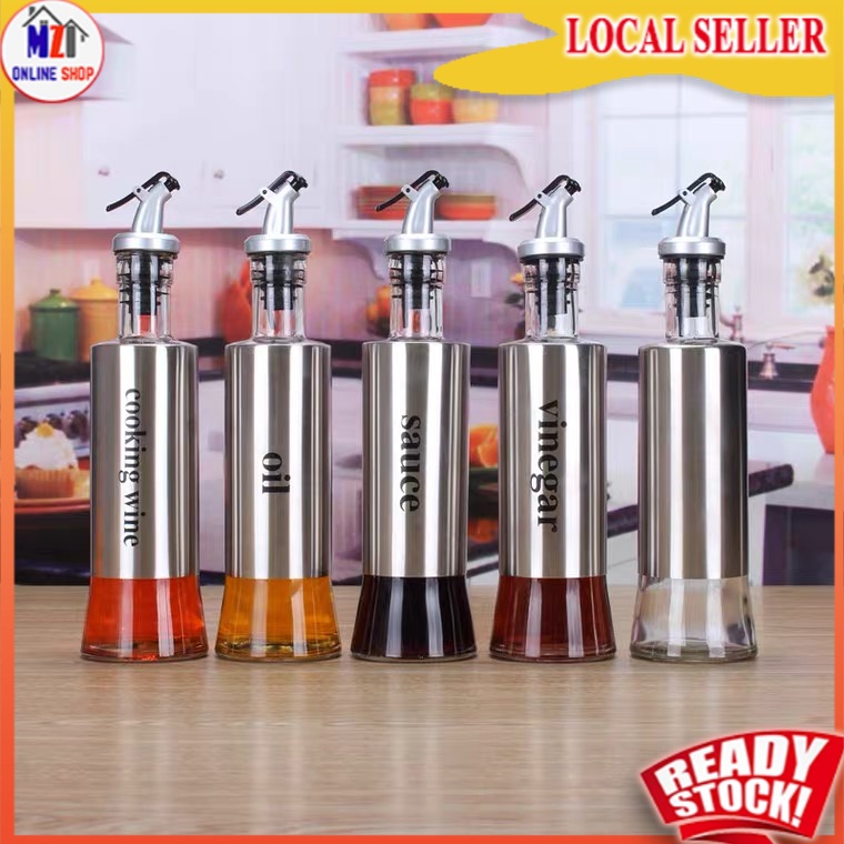 Oil Dispenser Glass Cooking Oil Sause Vineger Seasoning Bottle 300ML