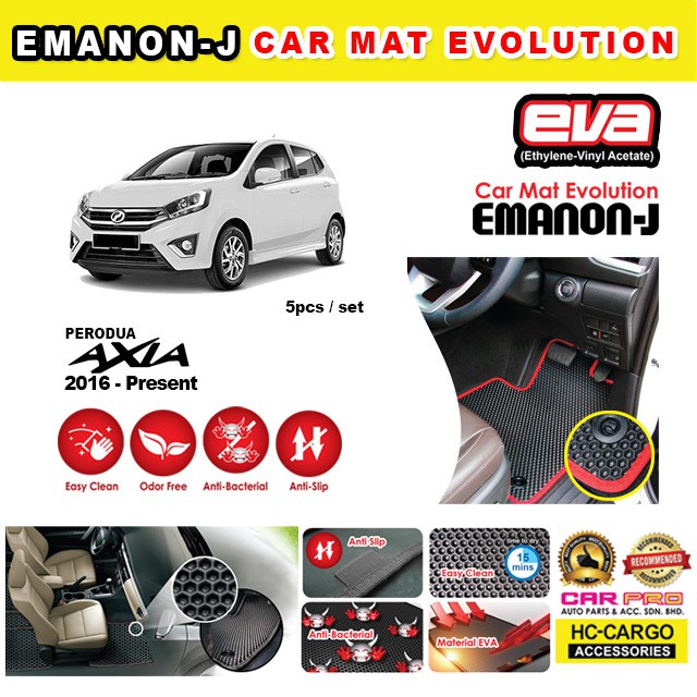 Perodua Axia 2016 EmanonJ Eva Carmat Evolution OdorFree Anti