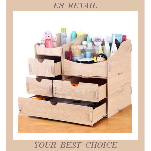 Wooden Desktop Organiser Table Rack, DIY Wooden Desktop Storage Rack