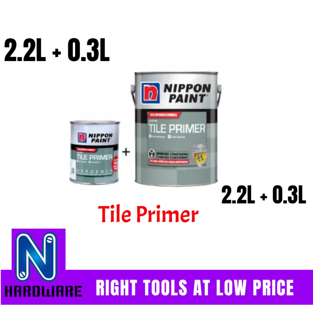 Nippon Paint Tile Primer Cat Undercoat Jubin 2.5L 2.5 Liter Shopee