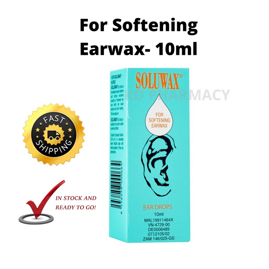 Soluwax Ear Drop 10 mL (Softening Earwax) Ear wax Softener Shopee