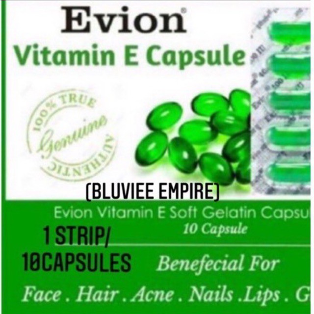 Evion Vitamin E Oil Skin and Hair (1 strip/10 Capsules) Shopee Malaysia