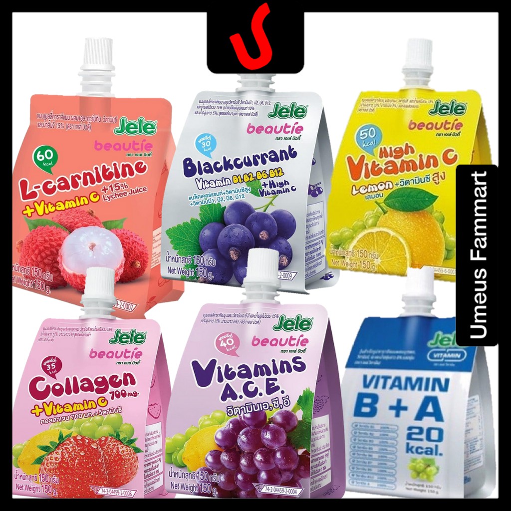 (Ready Stock) Jele Beautie Collagen Jelly Drinks Thailand 150g Shopee