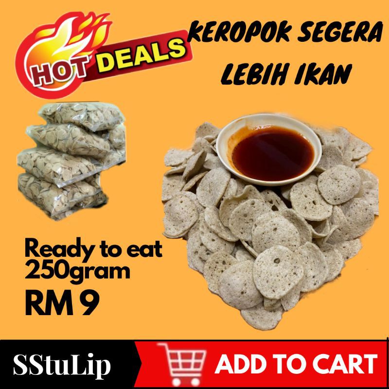 Homemade Keropok Segera (LEBIH ISI IKAN)Keropok Nipis CRUNCHY Ori