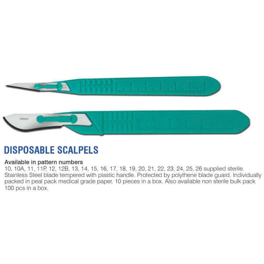 Ribbel Sterile Disposable Scalpel Blades With Handle Box Of 10 Pieces Shopee Malaysia