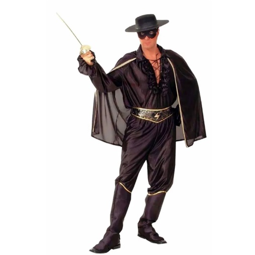 Halloween Bandit Costume Zorro Eye Mask Hat Cape for Theme Party