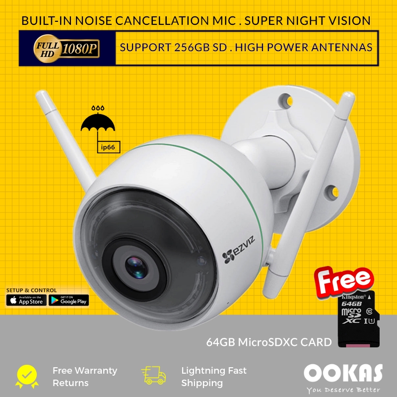 Ezviz C3WN 1080P Full HD IP66 Weatherproof Outdoor Wireless Wifi IP