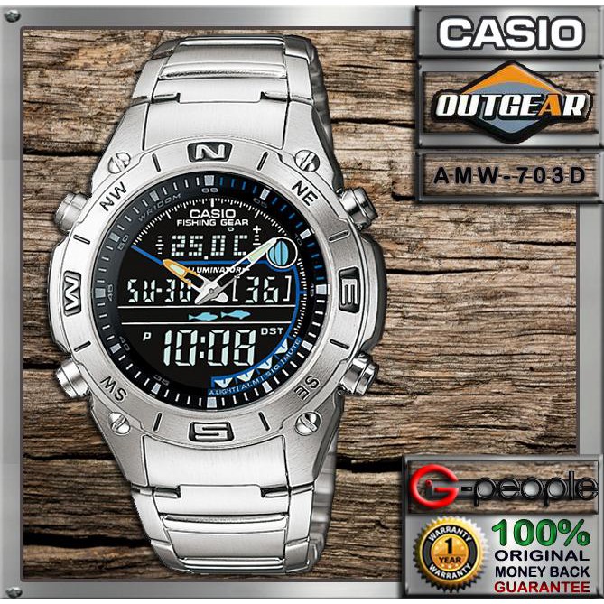 CASIO FISHING GEAR AMW703D1AV / AMW703D1A / AMW703D Watch Shopee