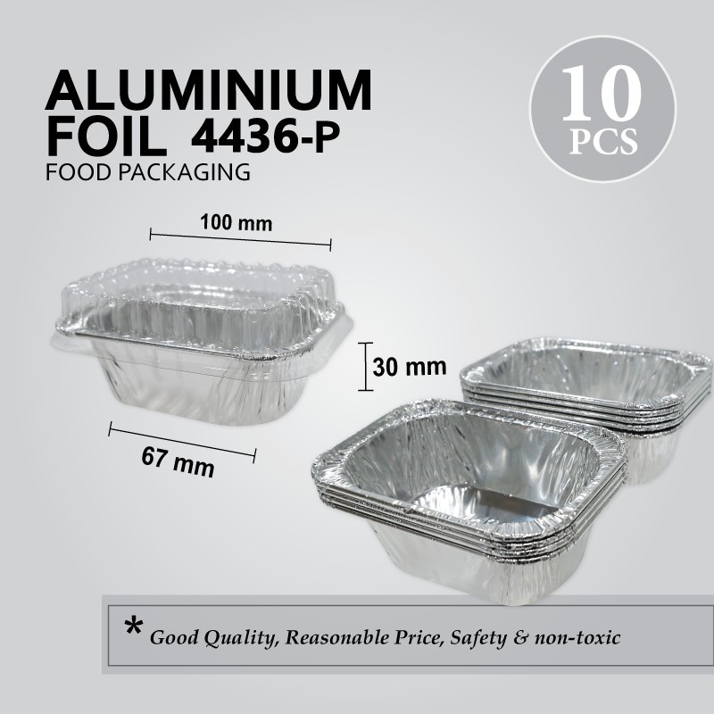 My Chef (10pcs) Aluminium Foil Tray With Cover / 4436P / Rectangle