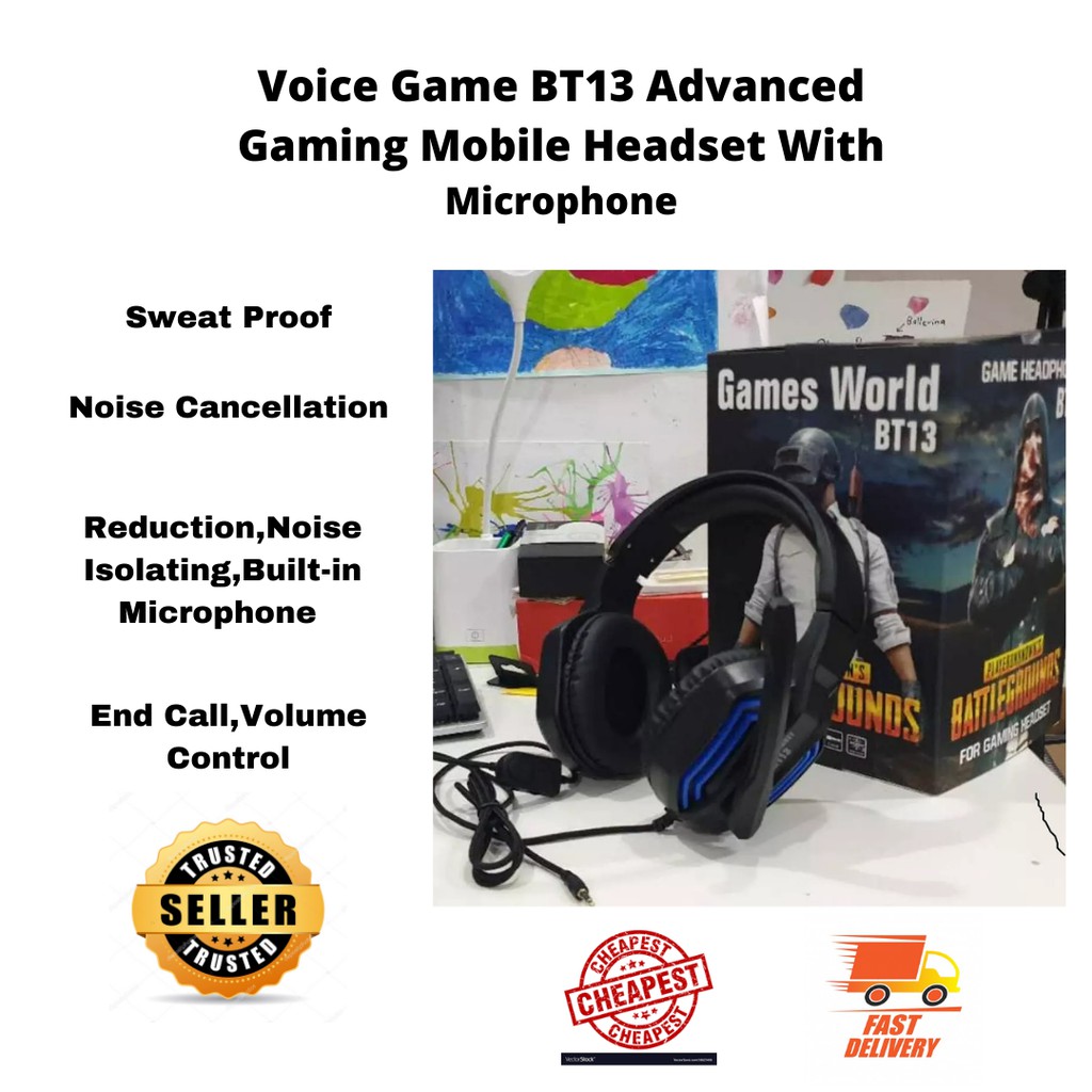 [Ready Stock Gaming Headset] Voice Game BT13 Advanced Gaming Mobile